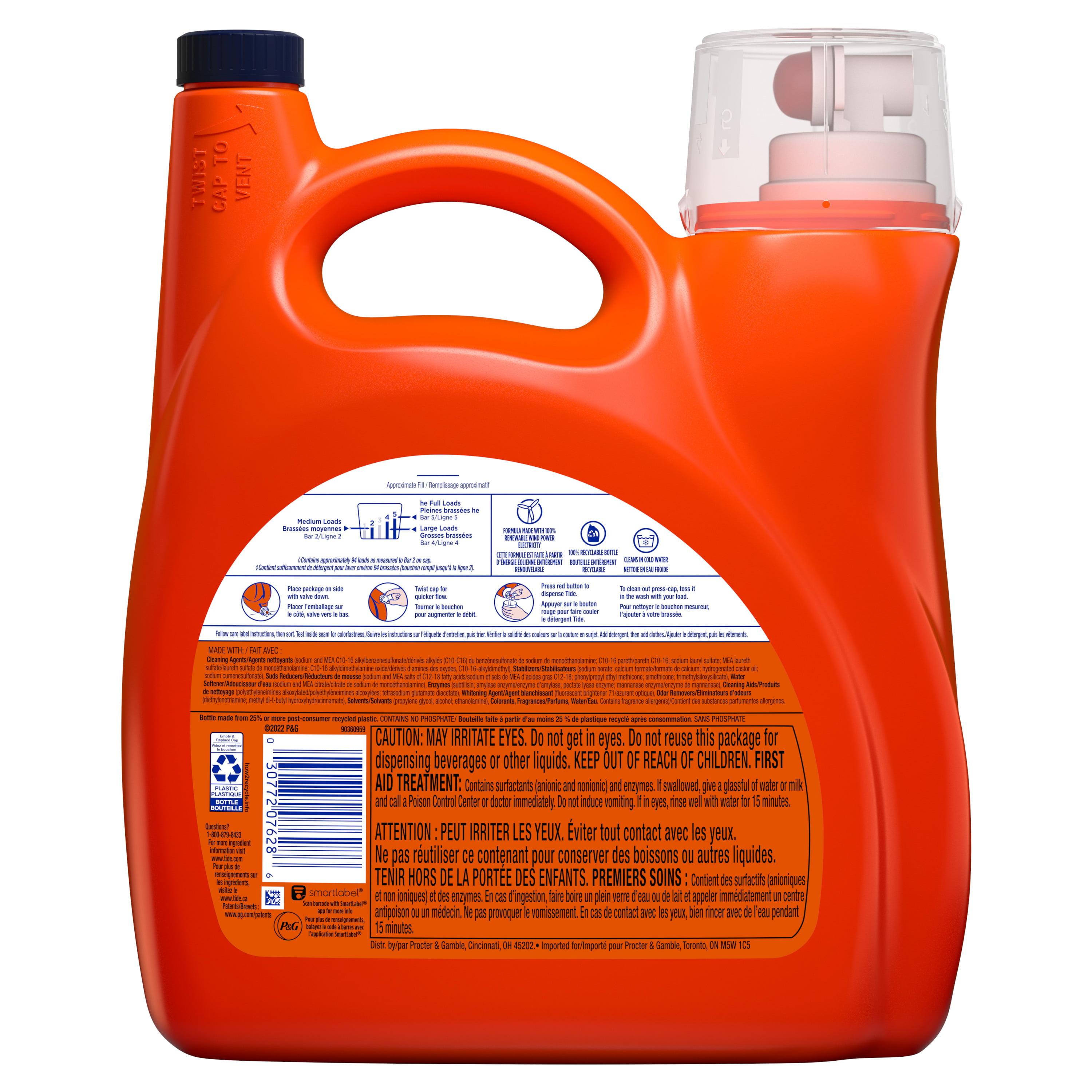 Tithtde Ultra Othtxi Liquid Laundry Detergent94 Loads, 146 fl oz*5 packs