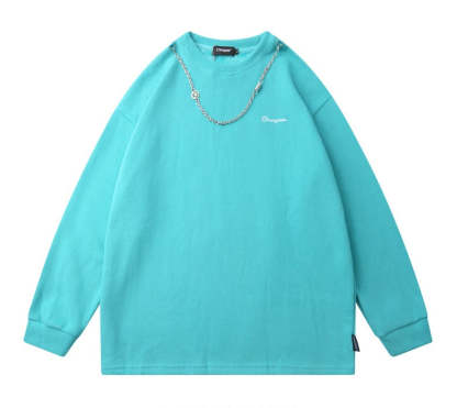 Spring Bottoming Shirt Necklace Design Round Neck Sweater Men And Women