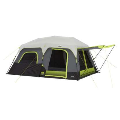 CORE Equipment 10 Person Lighted Instant Cabin Tent with Awning