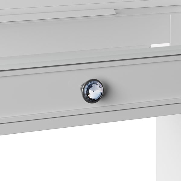 Tresthtanti Alexandra Double Pedestal Vanity Table with LED Lighted Mirror