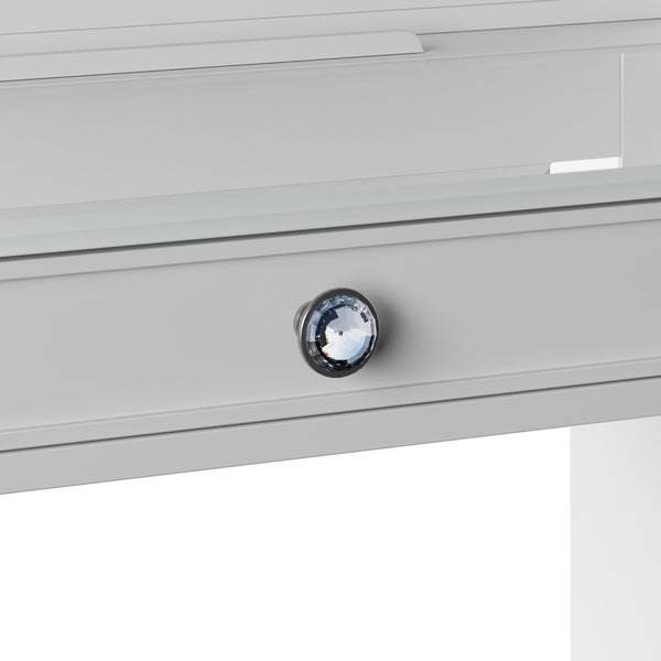 Tresthtanti Alexandra Double Pedestal Vanity Table with LED Lighted Mirror