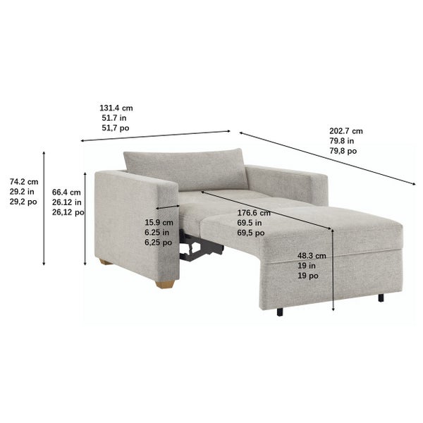 Thothtmasville Dillard Fabric Twin Size Convertible Sleeper Chair