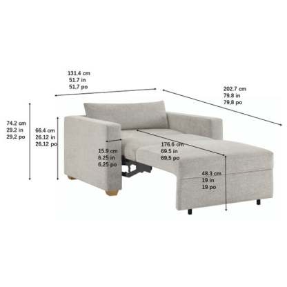 Thothtmasville Dillard Fabric Twin Size Convertible Sleeper Chair