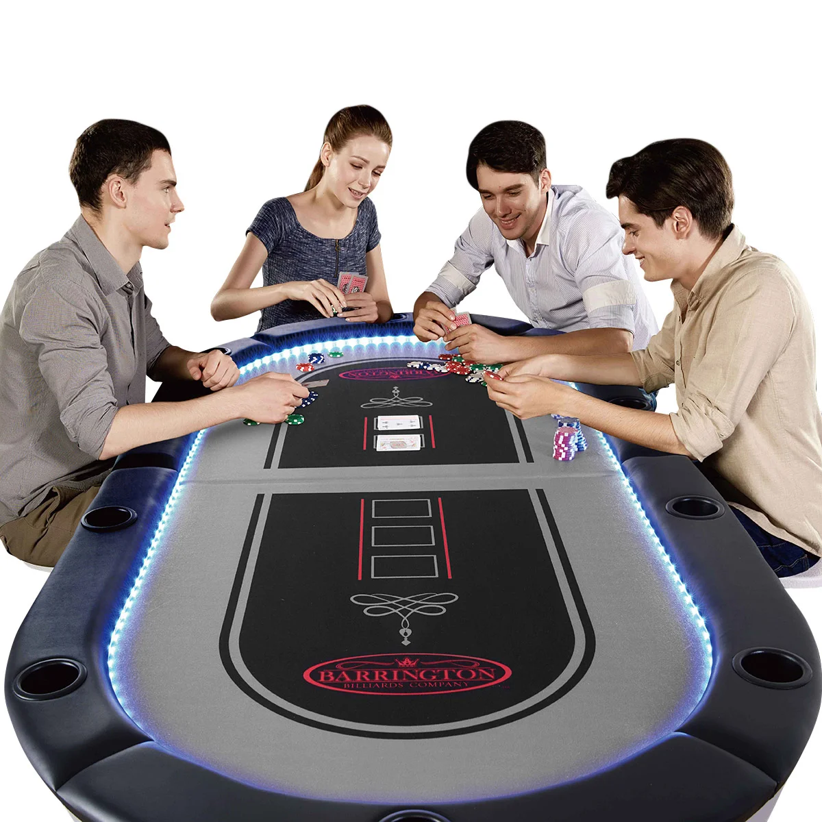10-player Poker Table with LED Lights