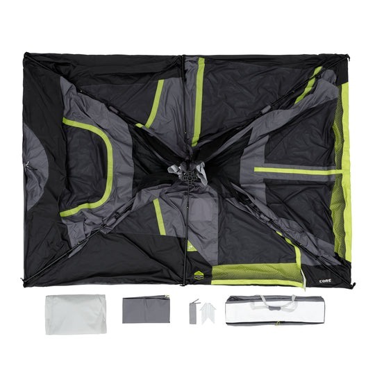 CORE Equipment 10 Person Lighted Instant Cabin Tent with Awning