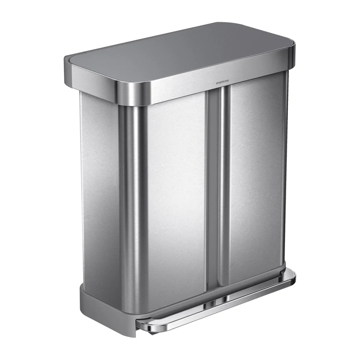 Simpleththuman 58L Dual Compartment Step Can with Plastic Lid
