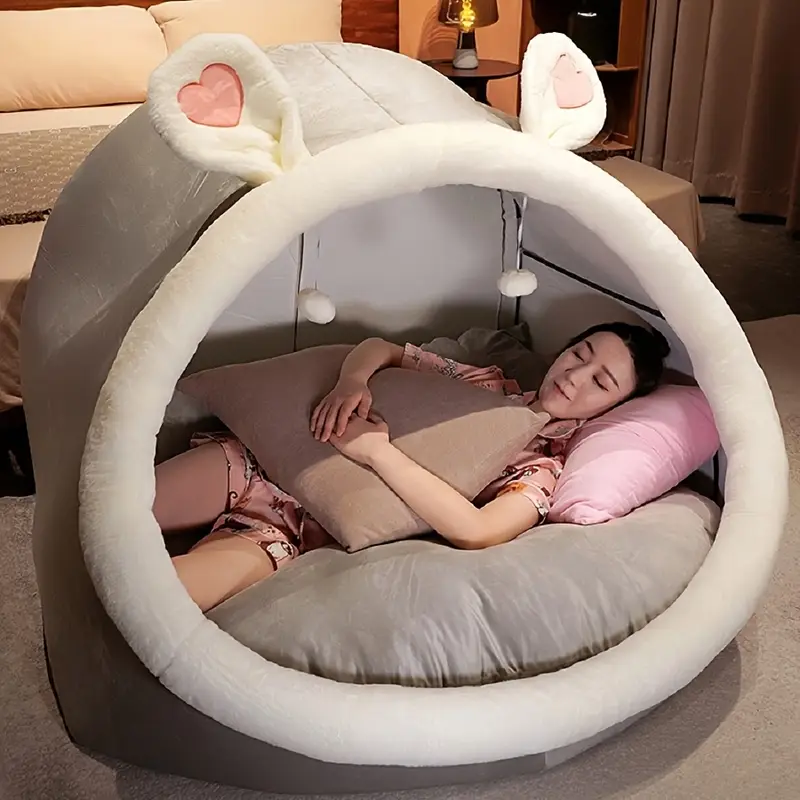 Human Dog Bed for Adults – Large Hooded Cave