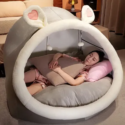 Human Dog Bed for Adults – Large Hooded Cave