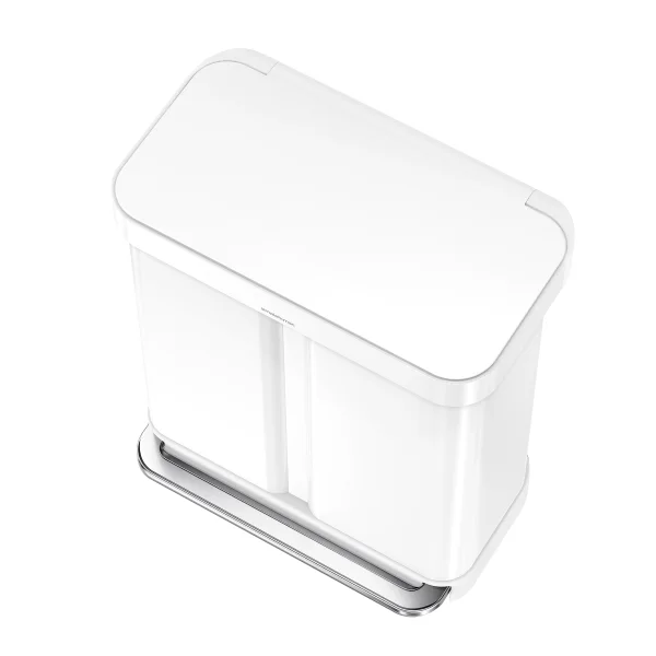 Simpleththuman 58L Dual Compartment Step Can with Plastic Lid