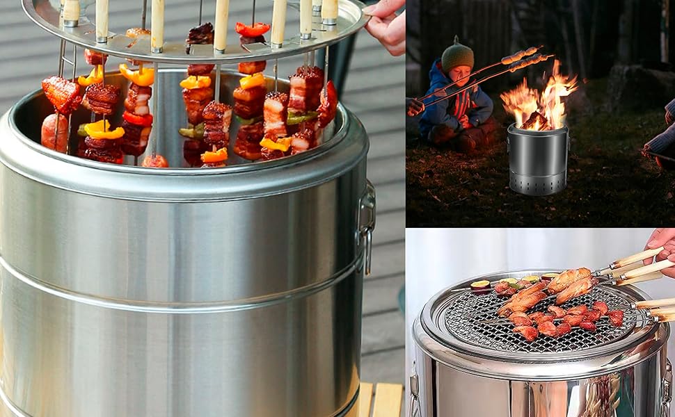 Portable Smokeless Barbecue Charcoal Barrel Grill, Qatar | Ubuy