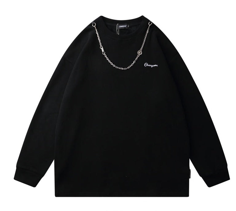 Spring Bottoming Shirt Necklace Design Round Neck Sweater Men And Women