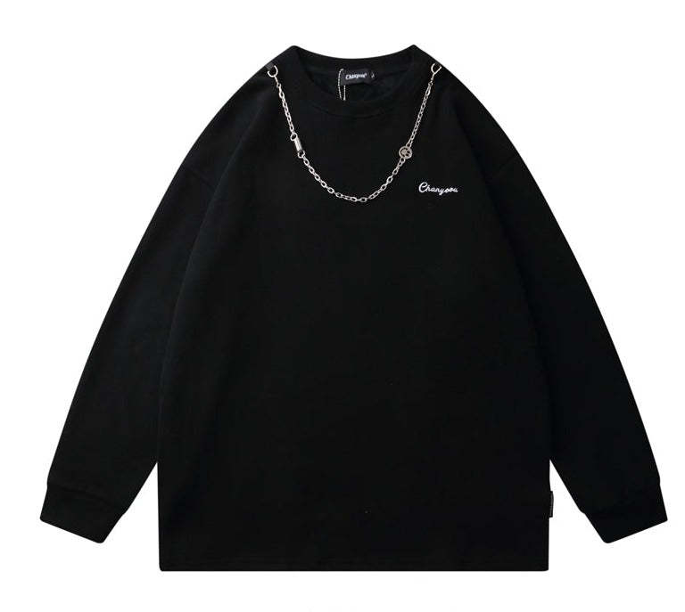 Spring Bottoming Shirt Necklace Design Round Neck Sweater Men And Women