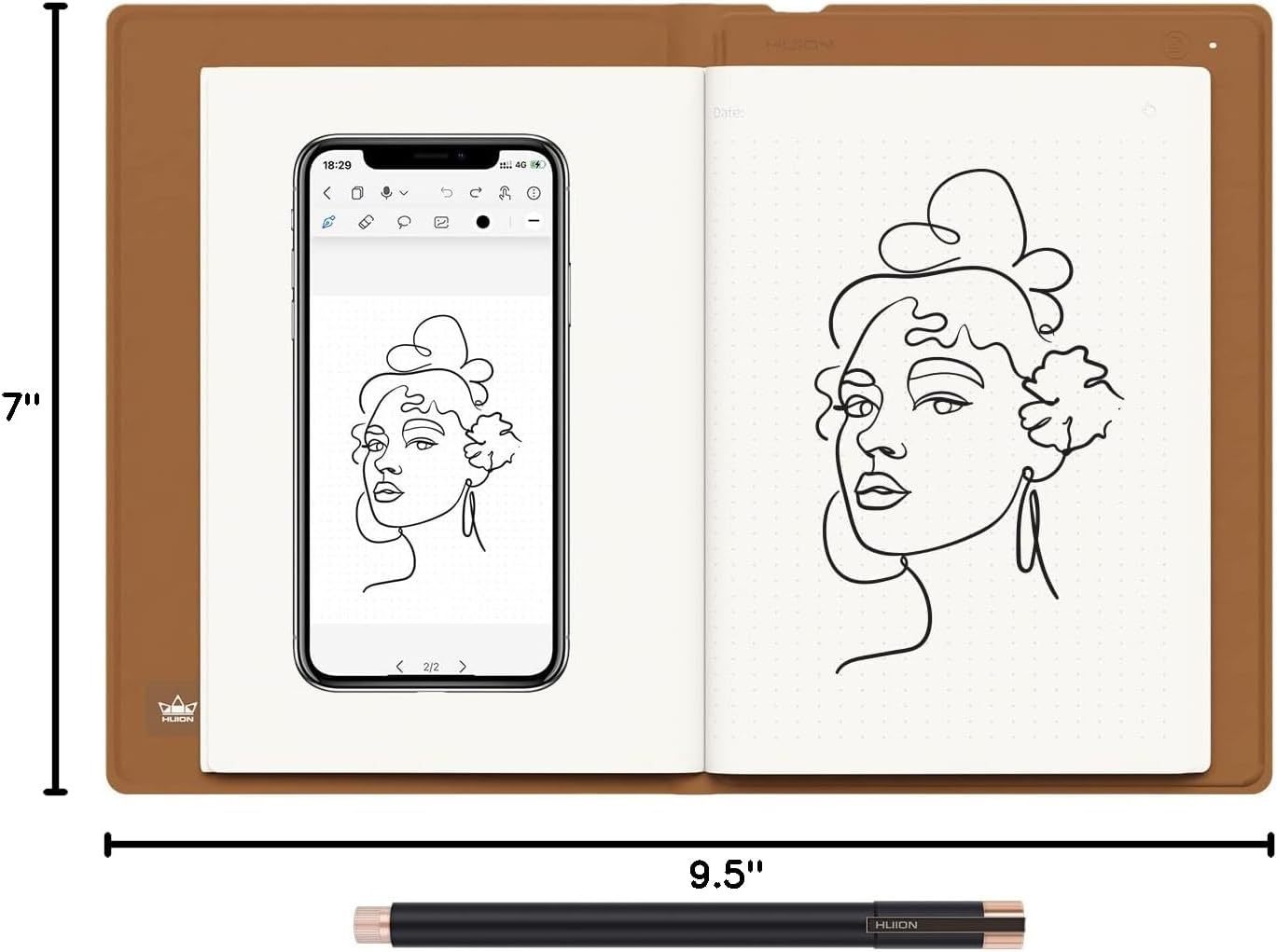2-in-1 Digital Notebook Drawing Tablet With Battery-free Pen, Bluetooth Wireless Paper Tablet Electronic Writing Pad