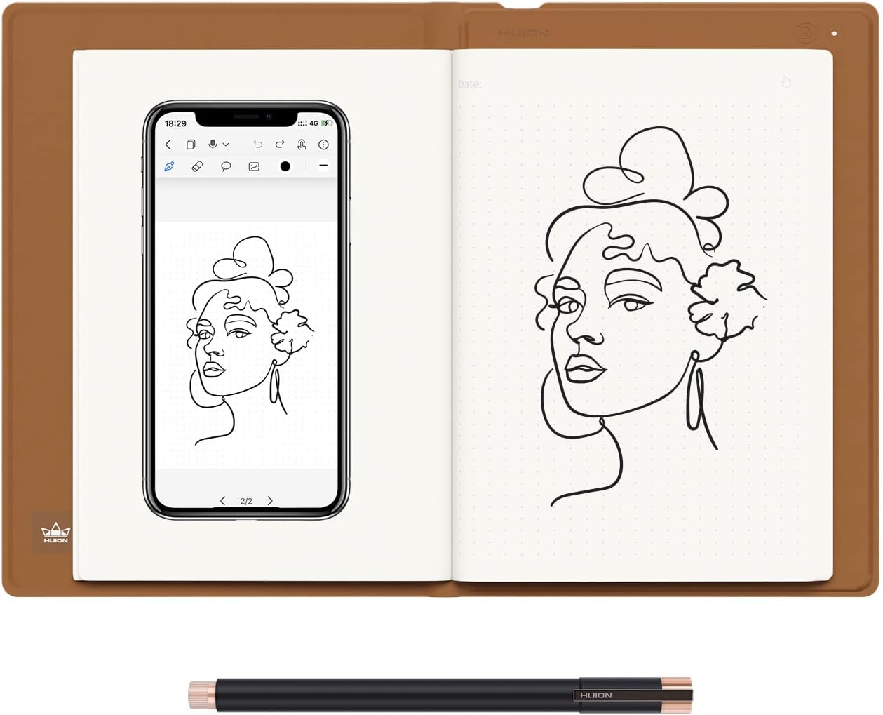 2-in-1 Digital Notebook Drawing Tablet With Battery-free Pen, Bluetooth Wireless Paper Tablet Electronic Writing Pad