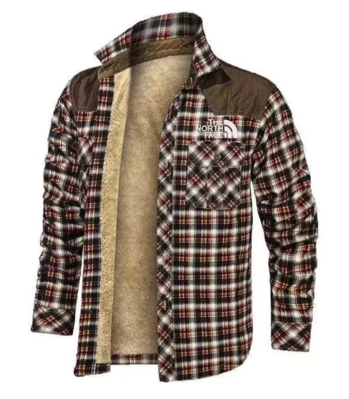 HRISTMAS BIG SALE 2023 Fashion Plaid Print Men's Coat With Pockets