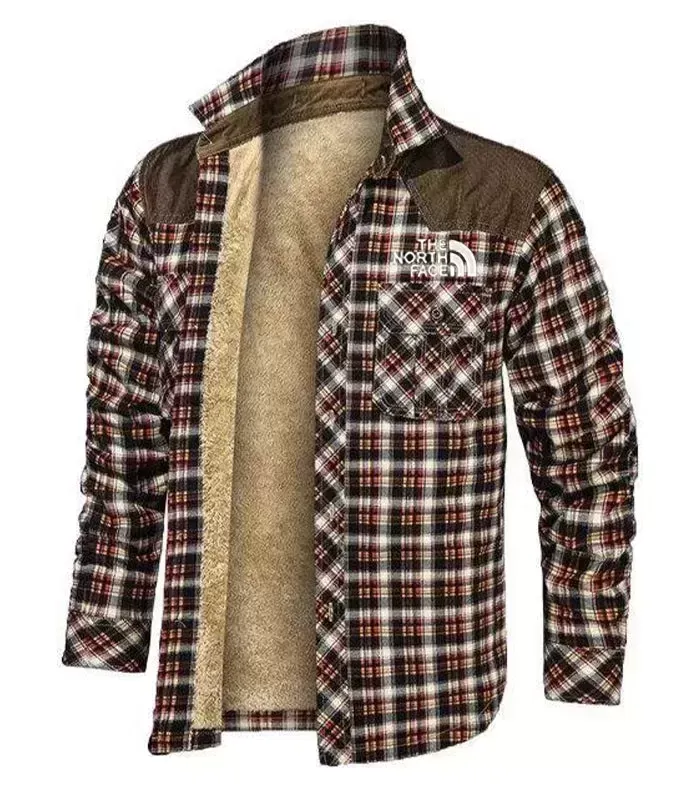 棣�_�_HRISTMAS BIG SALE棣�_�2023 Fashion Plaid Print Men's Coat With Poc