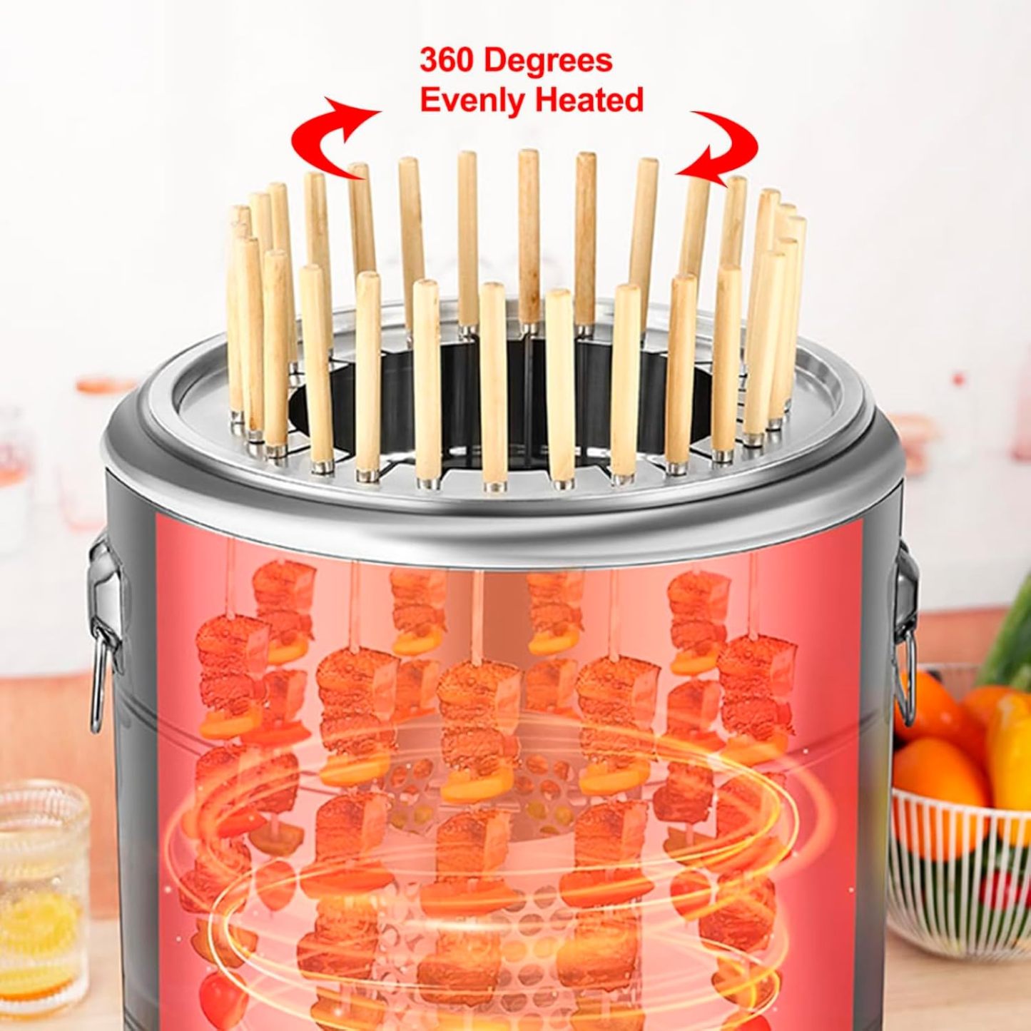 Portable Smokeless Barbecue Charcoal Barrel Grill