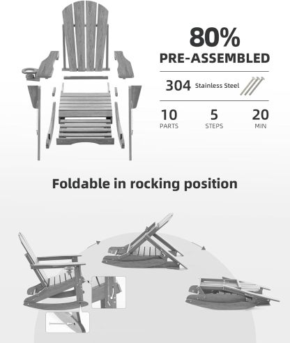 Folding Adirondack Rocking Chair
