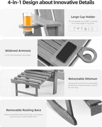 Folding Adirondack Rocking Chair