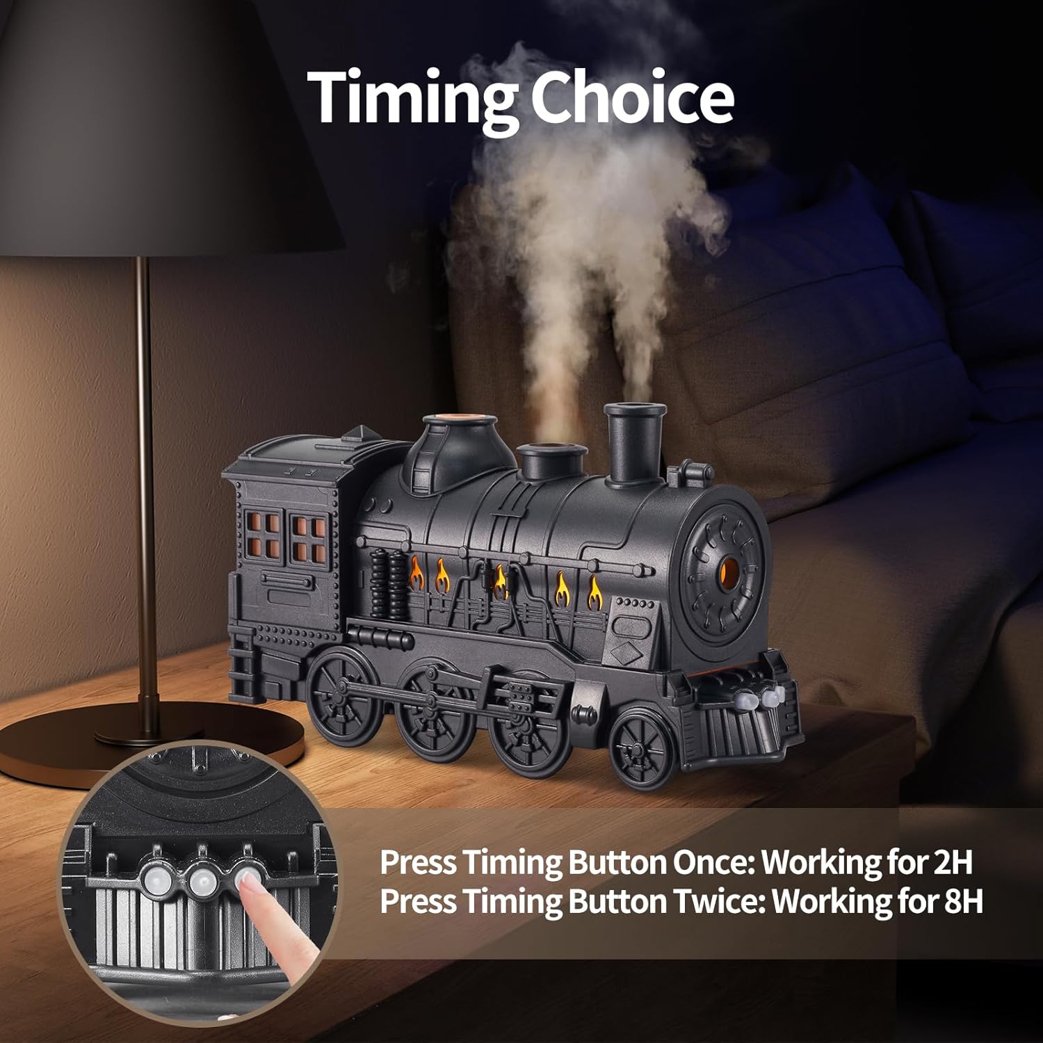 Cool Quiet Steam Train Looking Mist Air Humidifier Diffuser