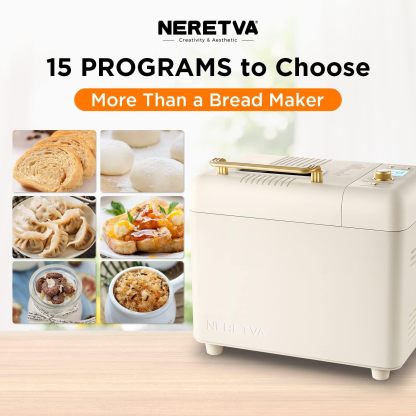 Nerthtetva Bread Maker, [2.2LB Max & 15-in-1]