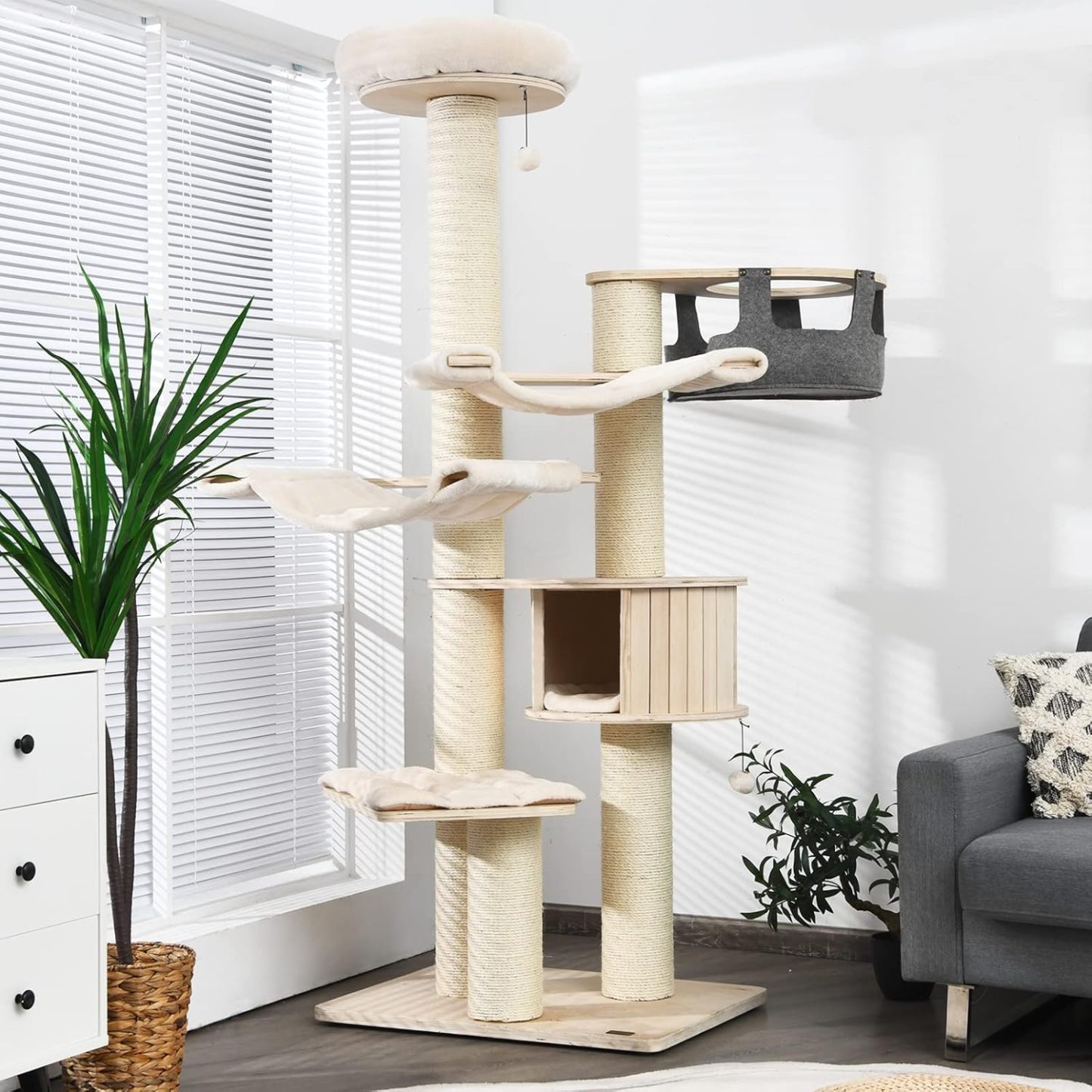 Large Cat Tree, Multi-Level Tall Cat Tower