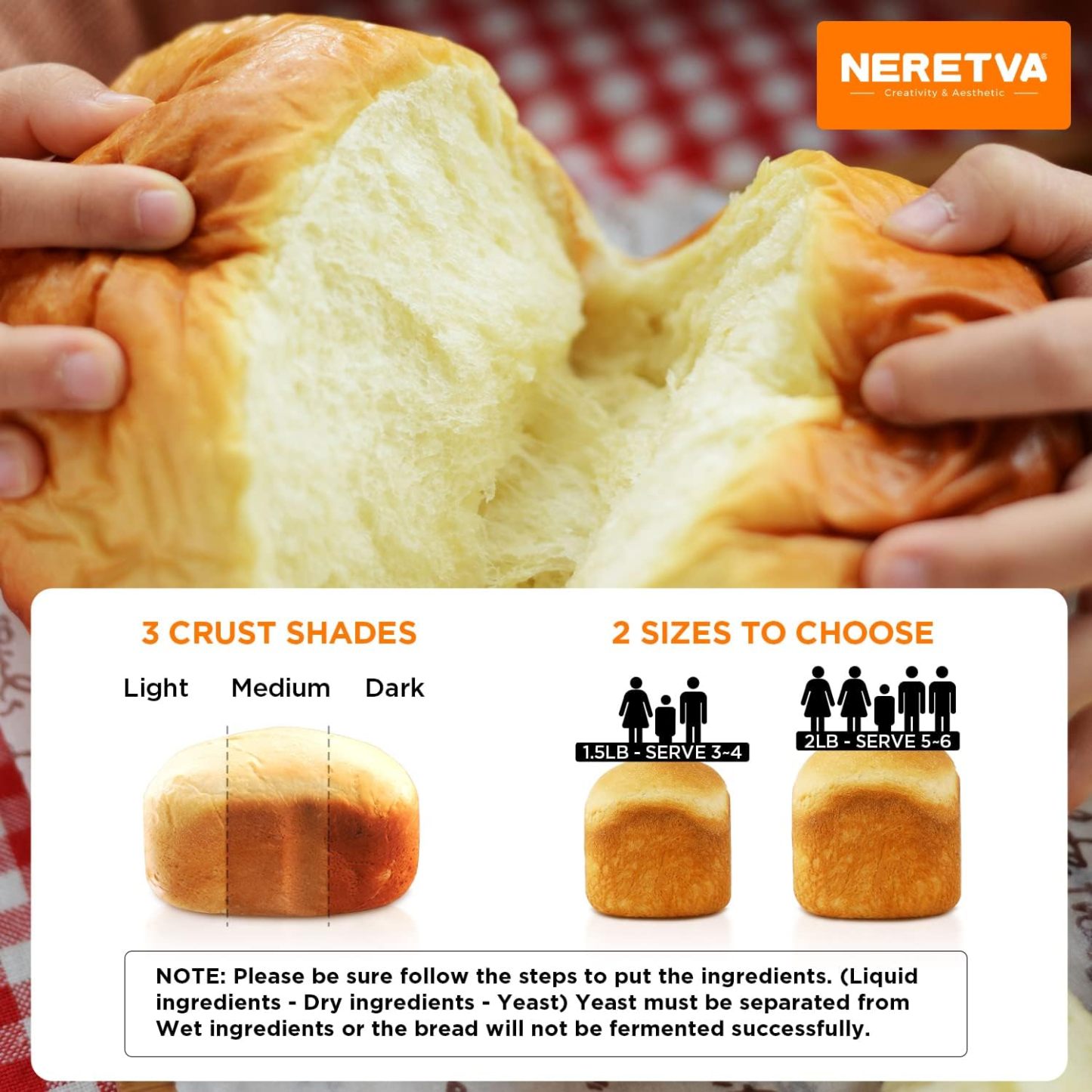 Nerthtetva Bread Maker, [2.2LB Max & 15-in-1]