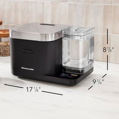 KitchthtenAid Grain and Rice Cooker 8 Cup with Automatically Sensing Integrated Scale + Water Tank, KGC3155BM