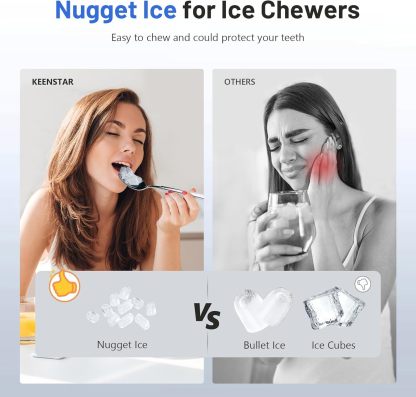 KEENSTAR Countertop Nugget Ice Maker – V4.0 Newest Version