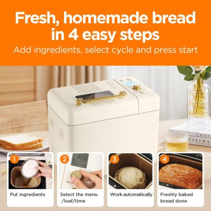 Nerthtetva Bread Maker, [2.2LB Max & 15-in-1]