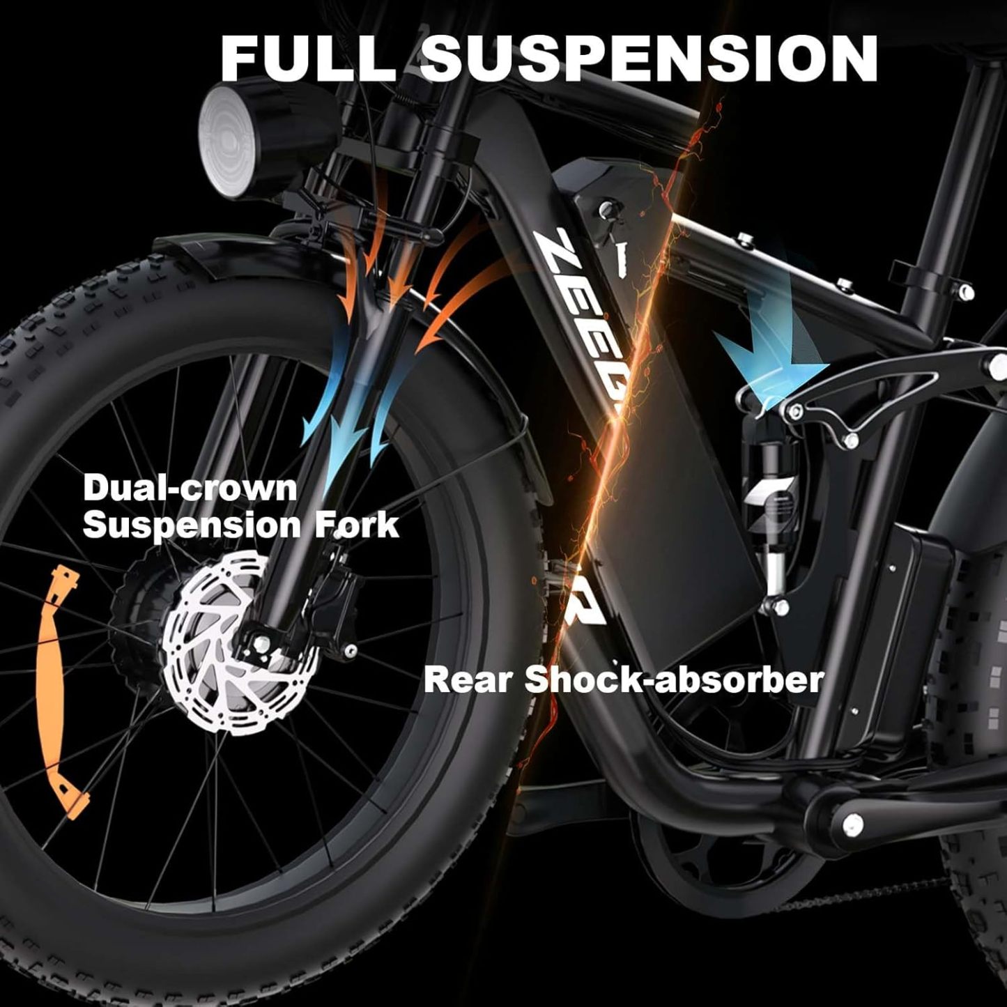 ZEEthtGR 2000W Dual-Motor Electric Bike for Adults