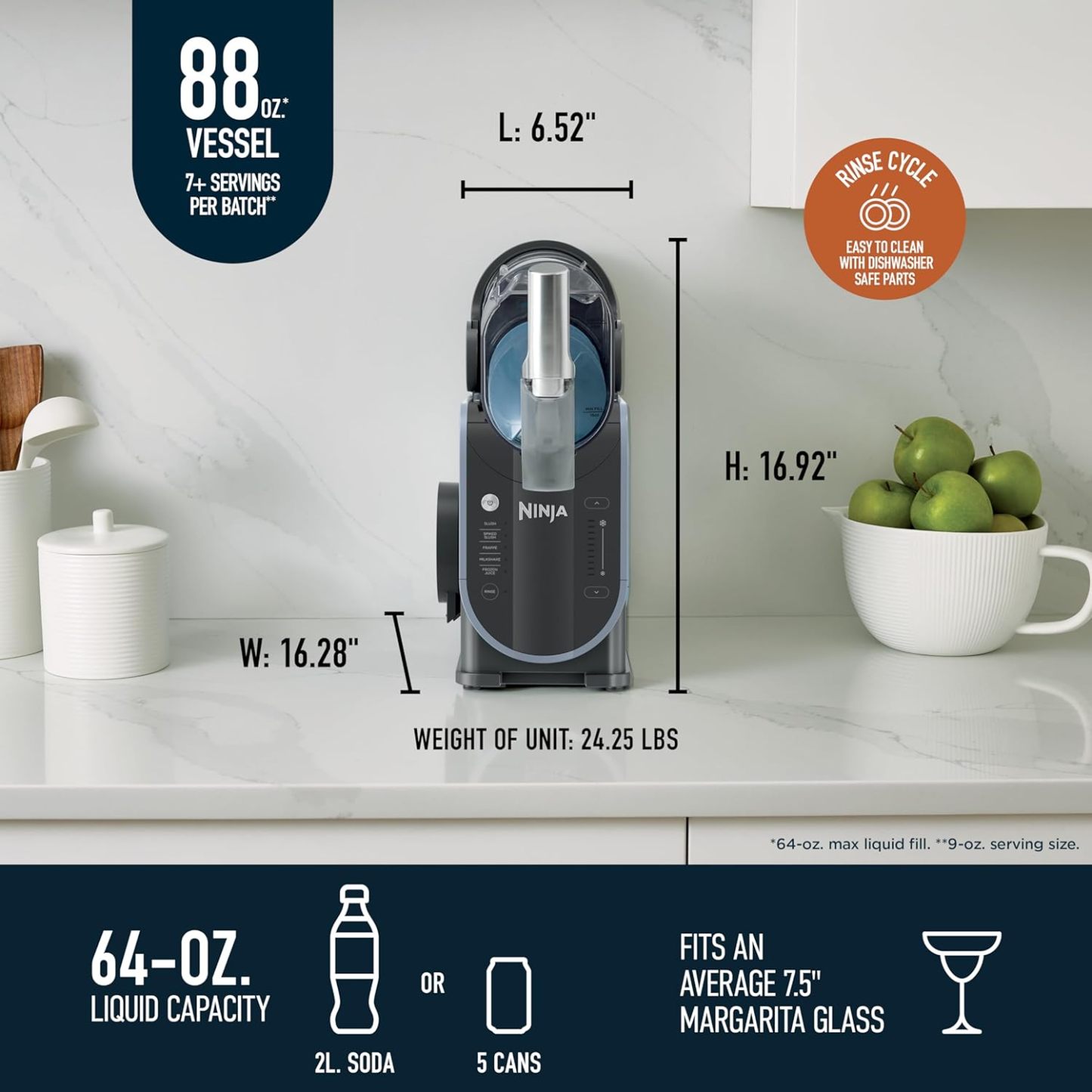 Nithtnja SLUSHi Professional Frozen Drink Maker 88oz FS301