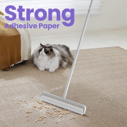 Large Lint Rollers for Carpet, Sticky Rollers for Floor DELOMO 14 in with 3 Extendable Handle