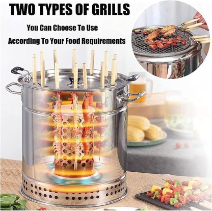 Portable Smokeless Barbecue Charcoal Barrel Grill