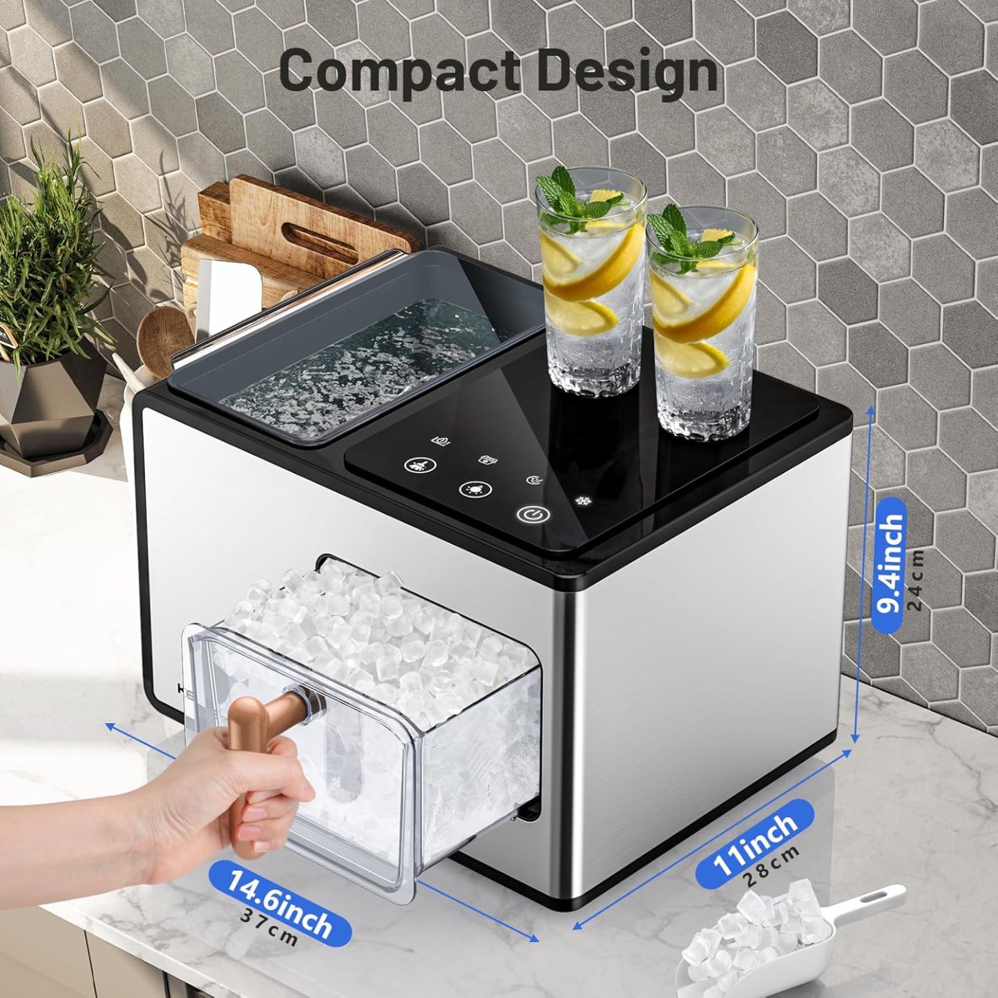 KEENSTAR Countertop Nugget Ice Maker – V4.0 Newest Version
