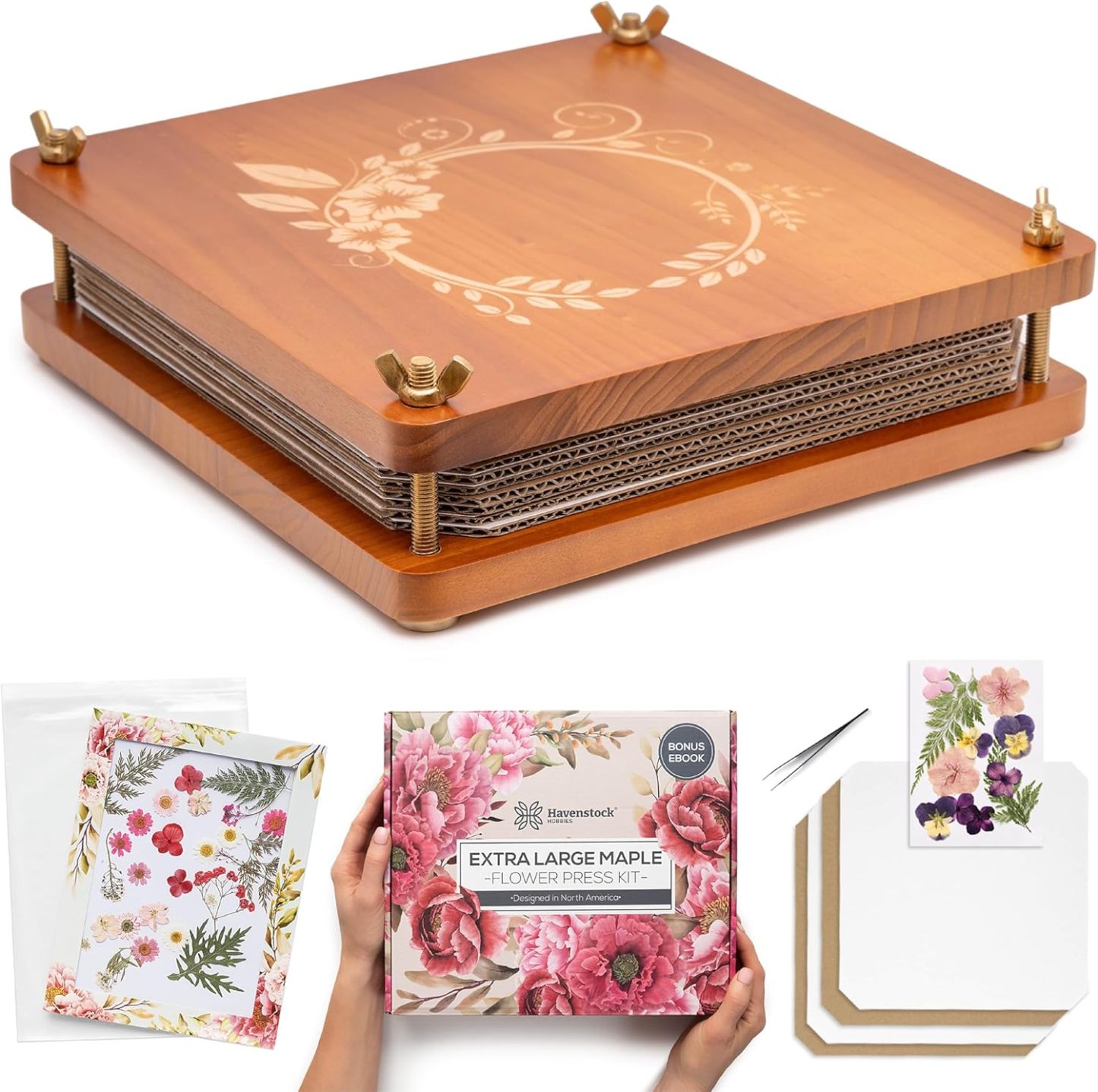 Premium Extra Large Wooden Flower Press