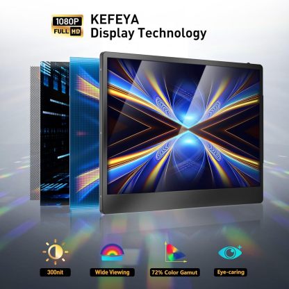 Lapthttop Screen Extender, 14.2" Portable Triple Monitor for Laptop with Full HD IPS Display,