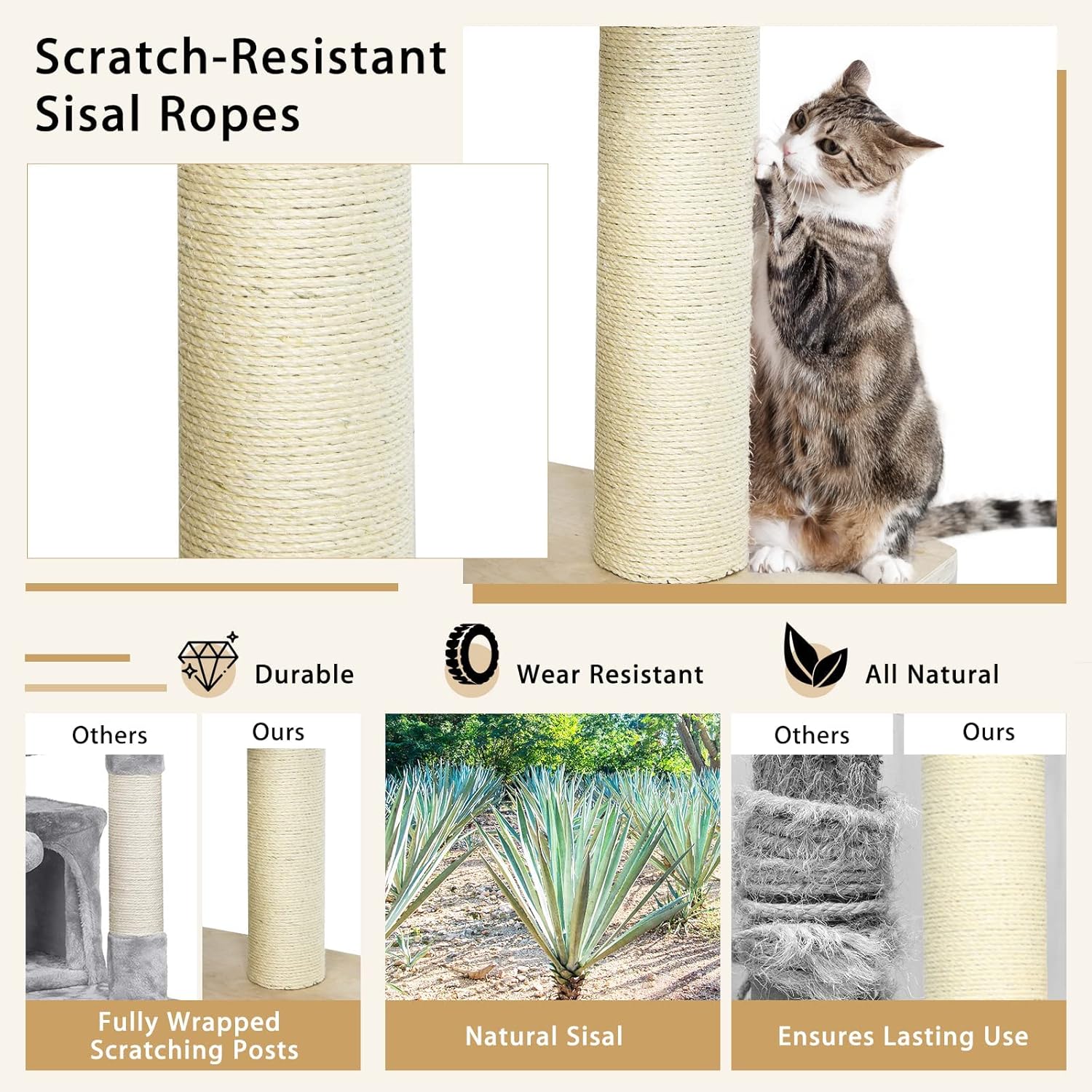 Large Cat Tree, Multi-Level Tall Cat Tower