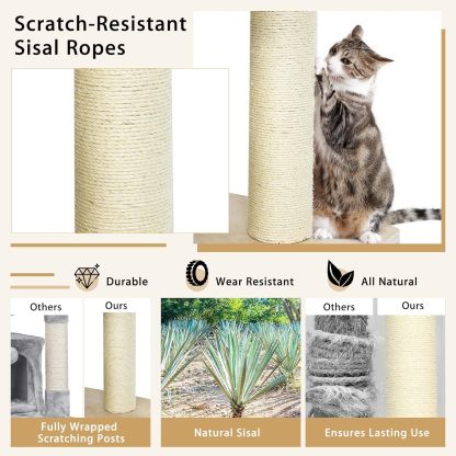 Large Cat Tree, Multi-Level Tall Cat Tower