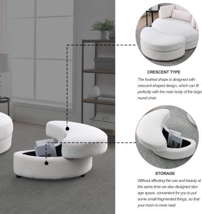 HomthtSof Swivel Accent Barrel Modern Grey Sofa Lounge Club Big Round Chair