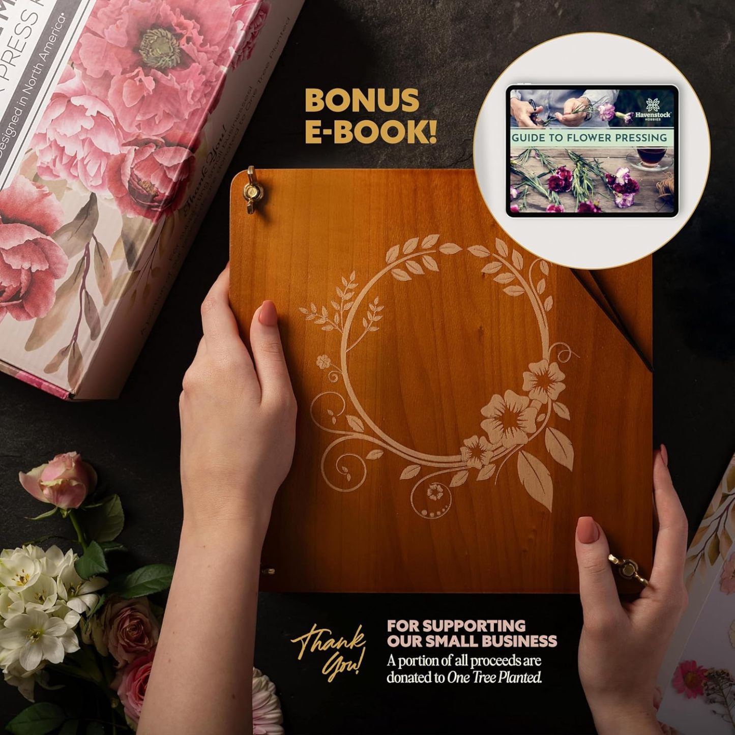 Premium Extra Large Wooden Flower Press