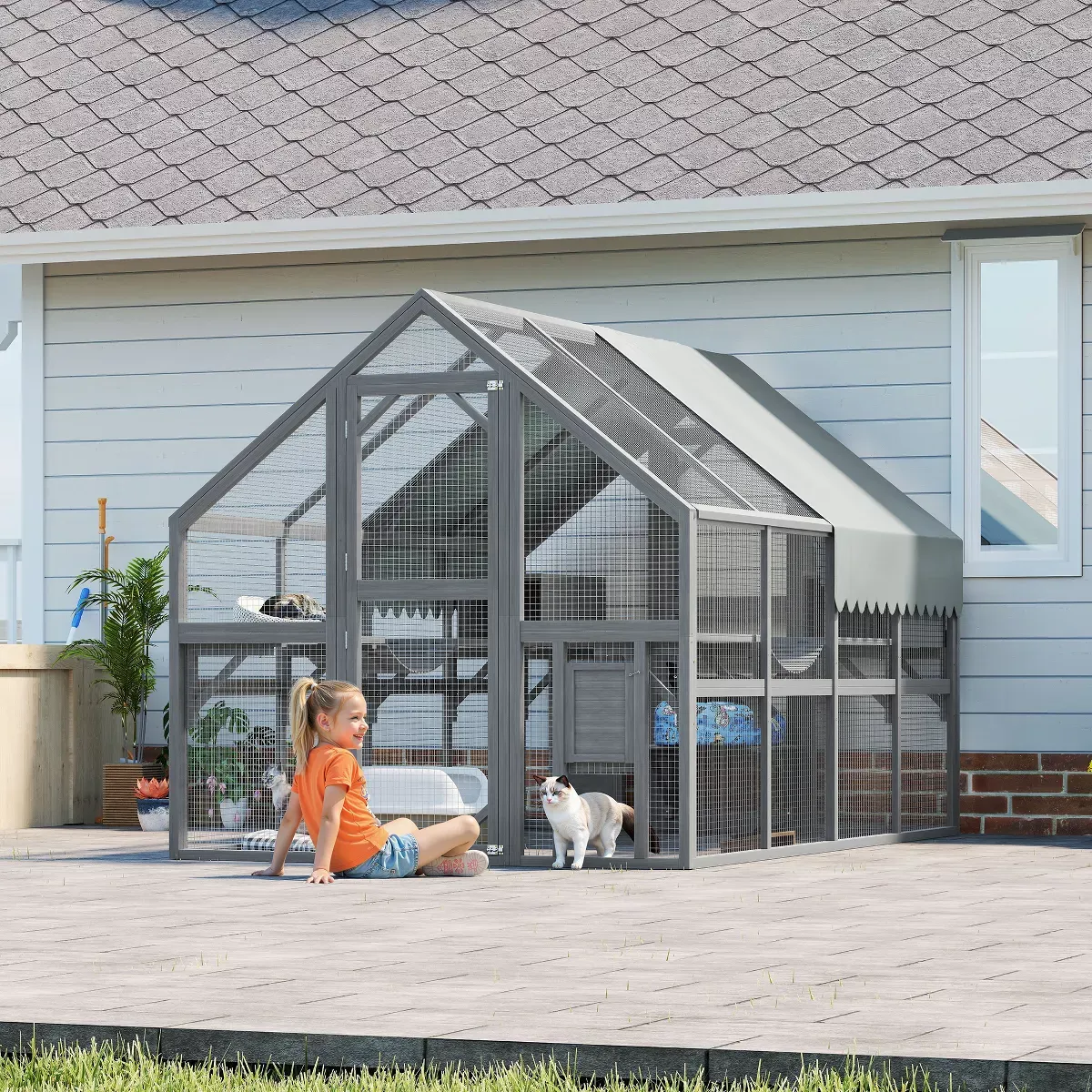 ORRD Large Outdoor Cat Enclosure for Multiple Cats