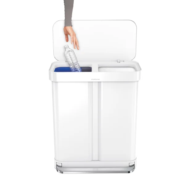 Simpleththuman 58L Dual Compartment Step Can with Plastic Lid