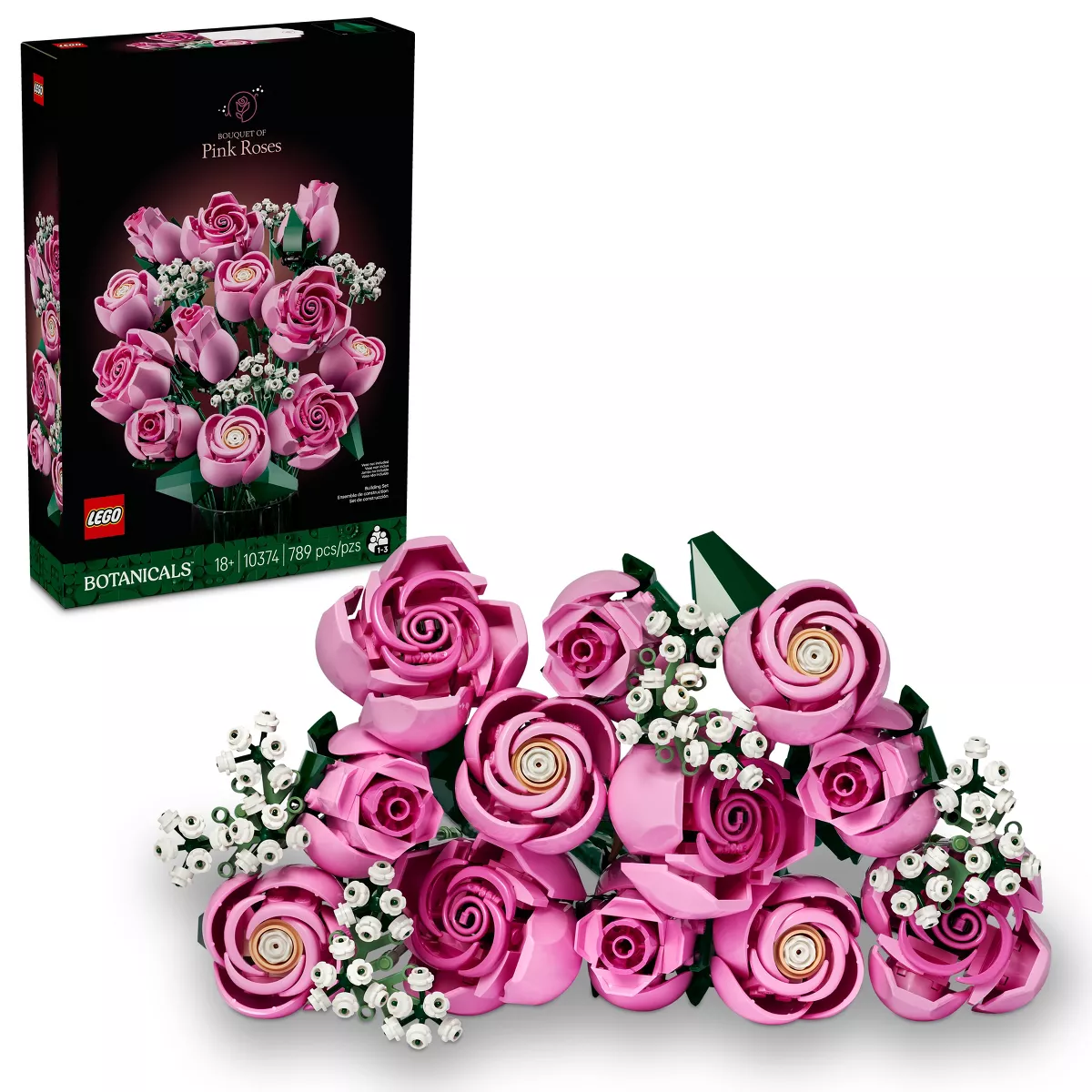 LEGO Botanicals Bouquet of Pink Roses Building Set 10374