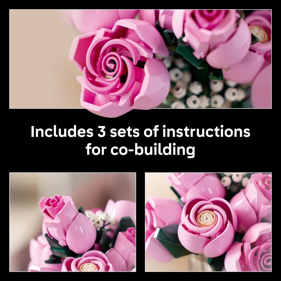 LEGO Botanicals Bouquet of Pink Roses Building Set 10374