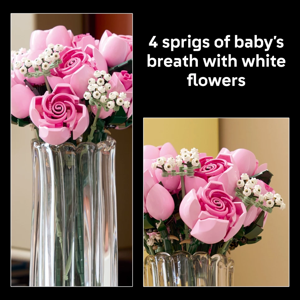 LEGO Botanicals Bouquet of Pink Roses Building Set 10374