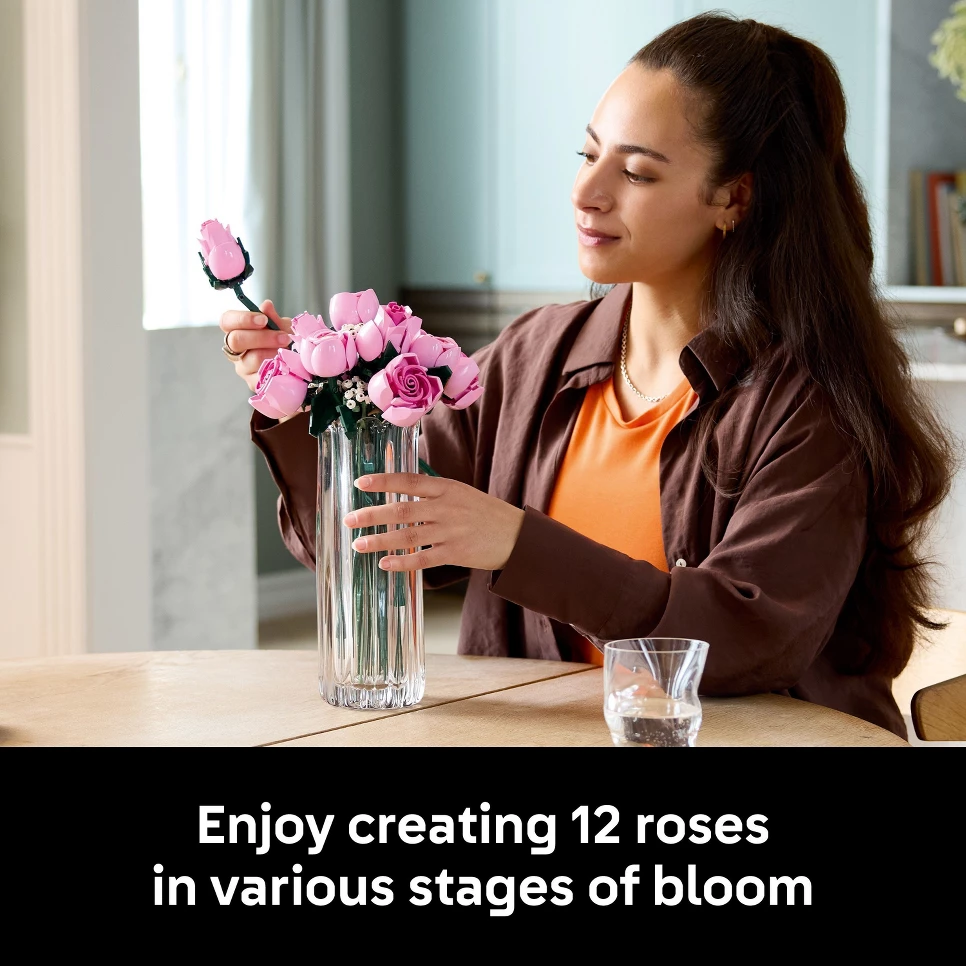 LEGO Botanicals Bouquet of Pink Roses Building Set 10374