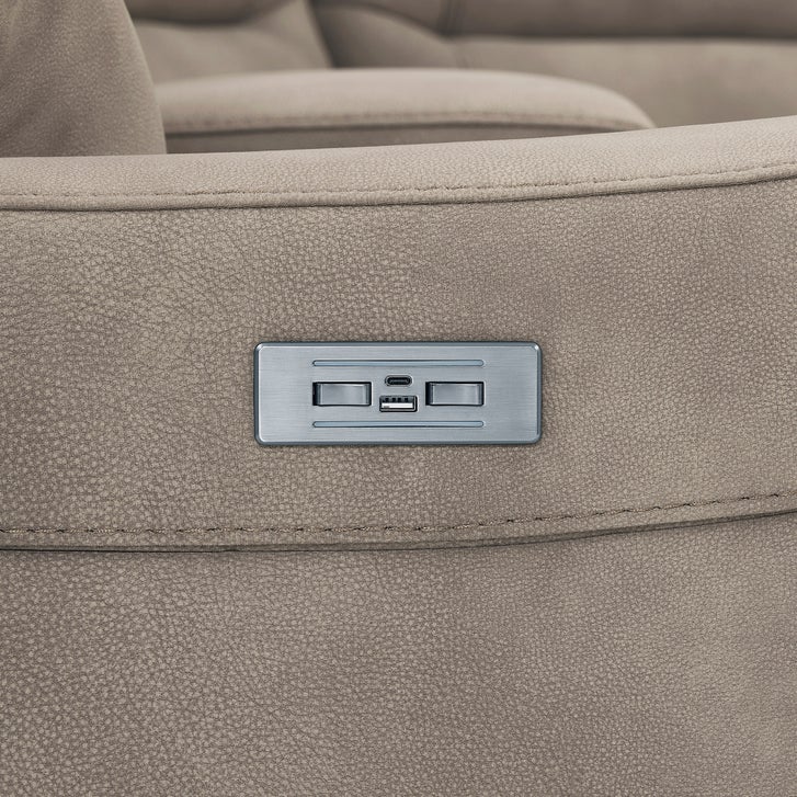 Barcalounger Carmelo Fabric Power Reclining Sectional with Power Headrests
