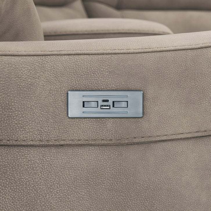 Barcalounger Carmelo Fabric Power Reclining Sectional with Power Headrests