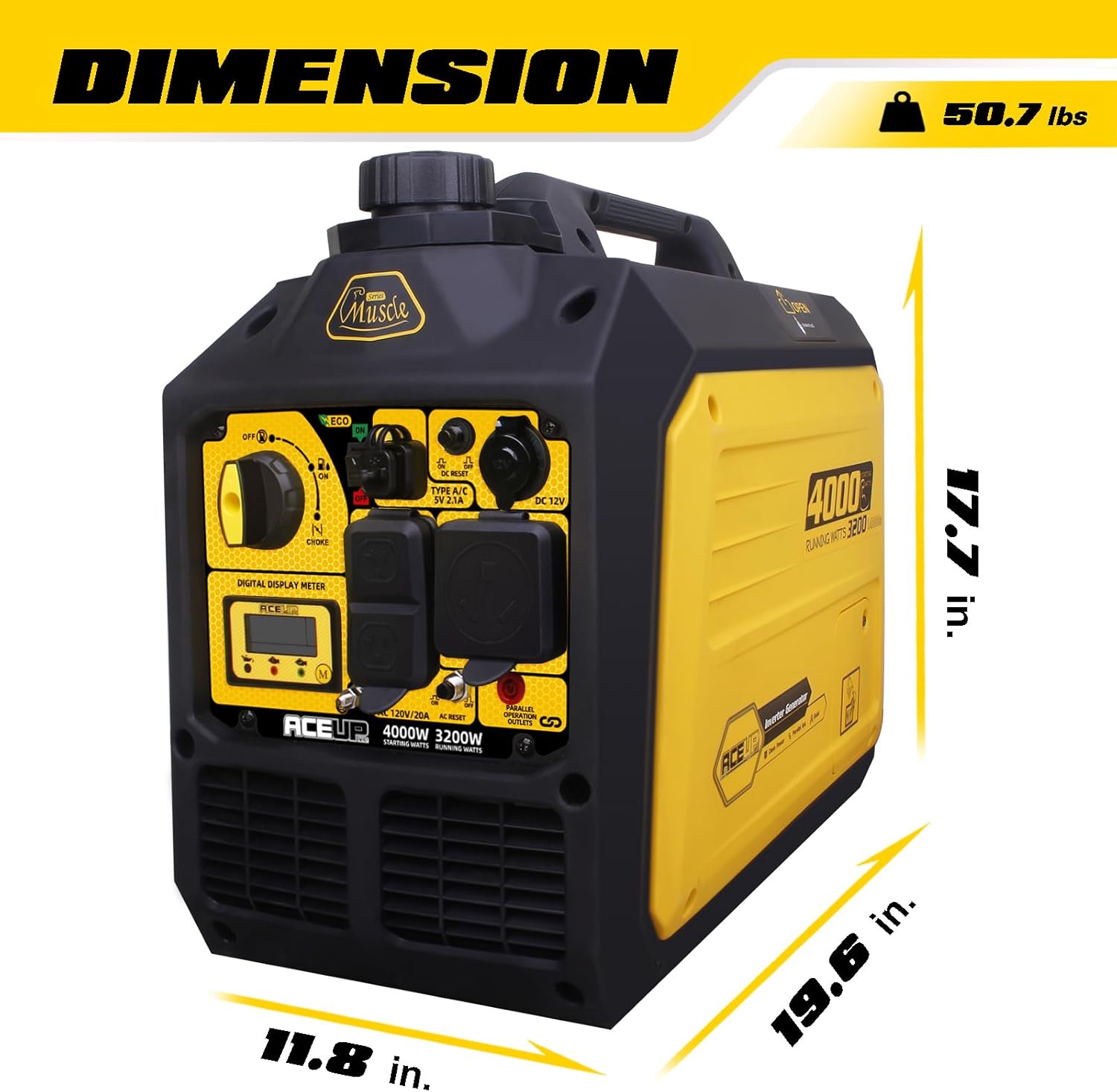 Aceup Energy 4000W Portable Inverter Generator (AI4000S-1)